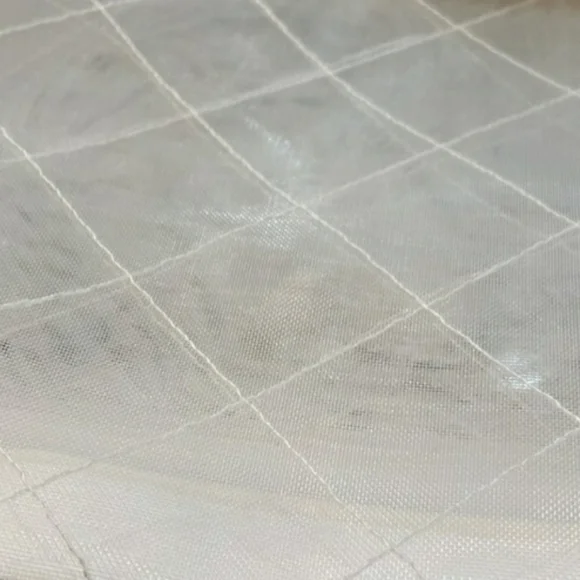 White Fur Trimmed Pom Pom Frosted See Through Purse 10x11" - Picture 5 of 5